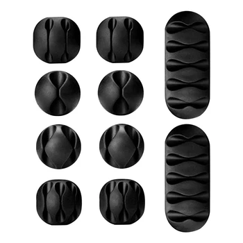 

10pcs/set Home Office Multi Purpose Lightweight Adhesive Wire Management Desk Organizer Cable Holder Clip Wall Easy Install