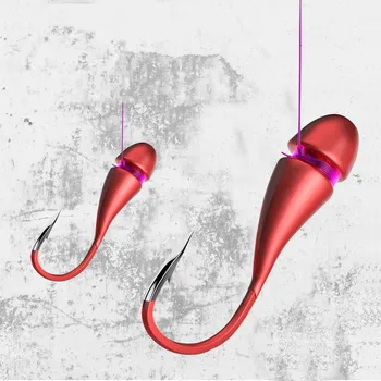 BIG PROMO ❤️ Fishing Red Overturned Hook Imitate Red Earthworm Hooks Tin Jig Head Fishhook Lot 8 Pieces Sale - discount item 20% OFF Sports & Entertainment