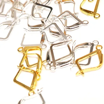 

50pcs Copper Clip On Earring Beadwork Craft Clasps Hooks Findings With Loop Clasp Earring Making Round Base For Diy Accessories