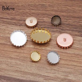 

BoYuTe (40 Pieces/Lot) Fit 12MM 15MM 20MM 25MM Cabochon Stone Blank Button Tray Base Diy Handmade Jewerly Accessories