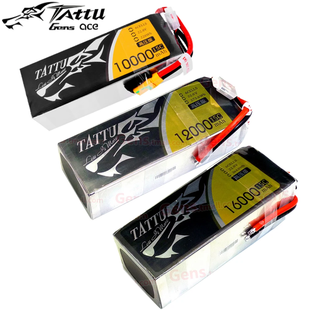 Tattu UAV HV Lipo батарея 6S 10000mAh 12000mAh 16000mAh 22,8 V 15C 148Wh для большой модели самолета экспериментальные роботы динамики