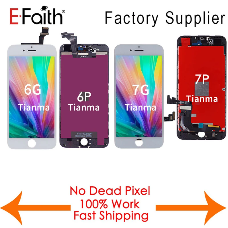 Качественный 10 шт./лот Tianma для iPhone 6 Plus 7G 7 ЖК дисплей без битых пикселей 100%