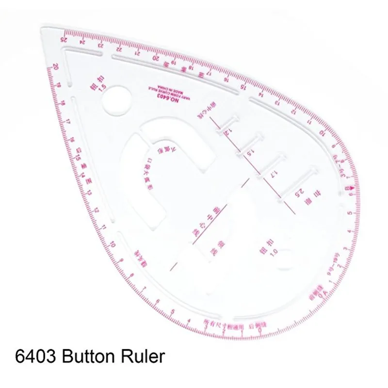 Multi Function Looen Curve Ruler Drawing Line Straight Sewing Clothing Rulers Sleeve Arm Curve Cutting Ruler Button Comma Set