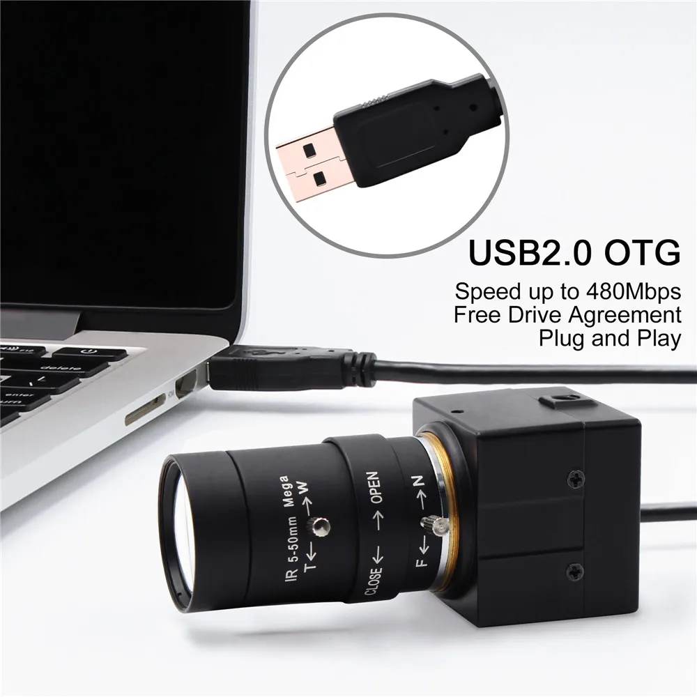 ELP IMX322 сенсор 0.01Lux низкая подсветка 5-50 мм зум usb камера Мини micro usb веб-камера с переменным фокусным расстоянием
