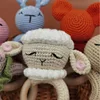 BPA Free Baby Wooden Teether DIY Crochet Deer Sheep Rattle Newborn Rodent Teething Ring Gym Educational Toys for Children Kids 5