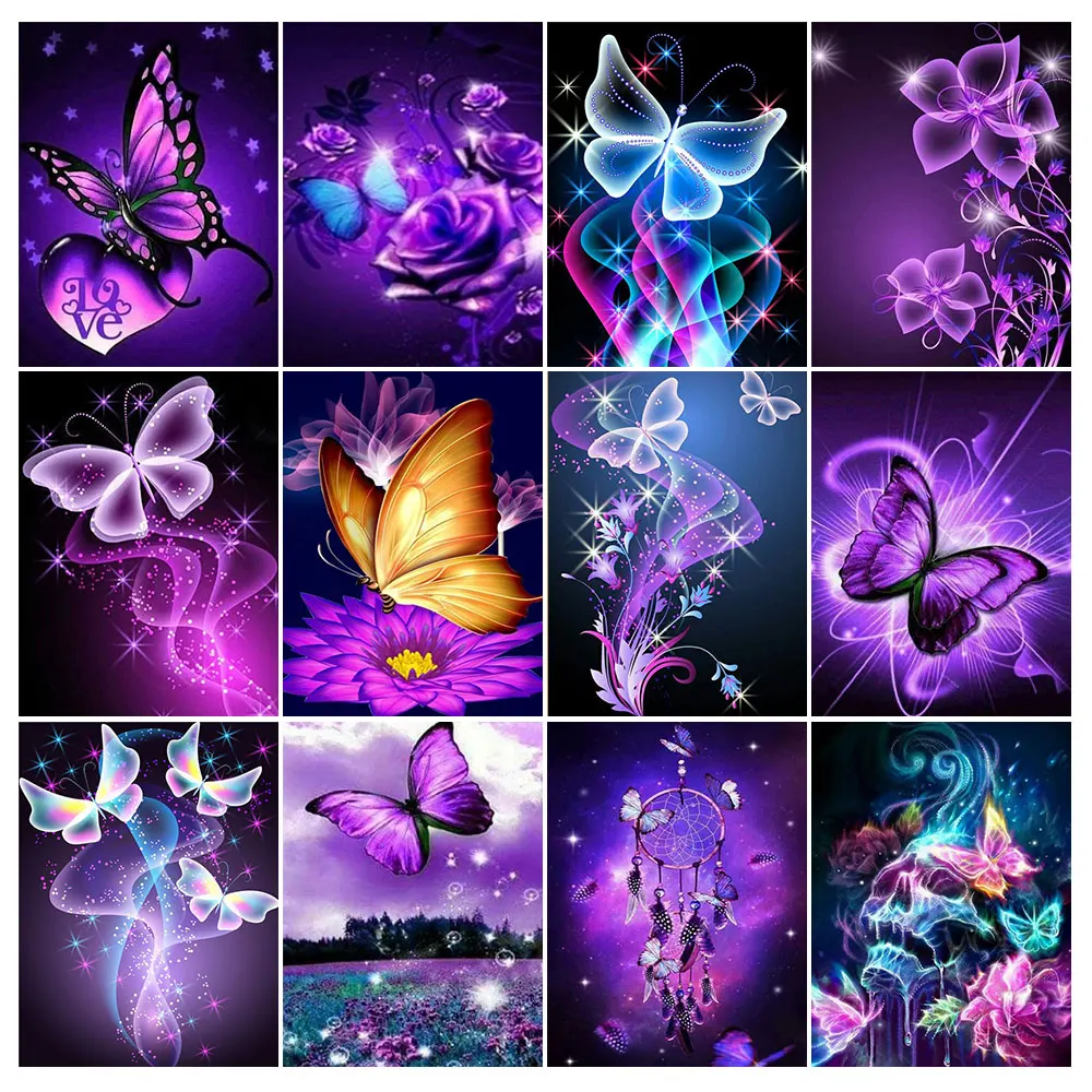 Бриллиантовая мозаичная Бабочка Алмазная картина 5D полный квадрат/круглый набор