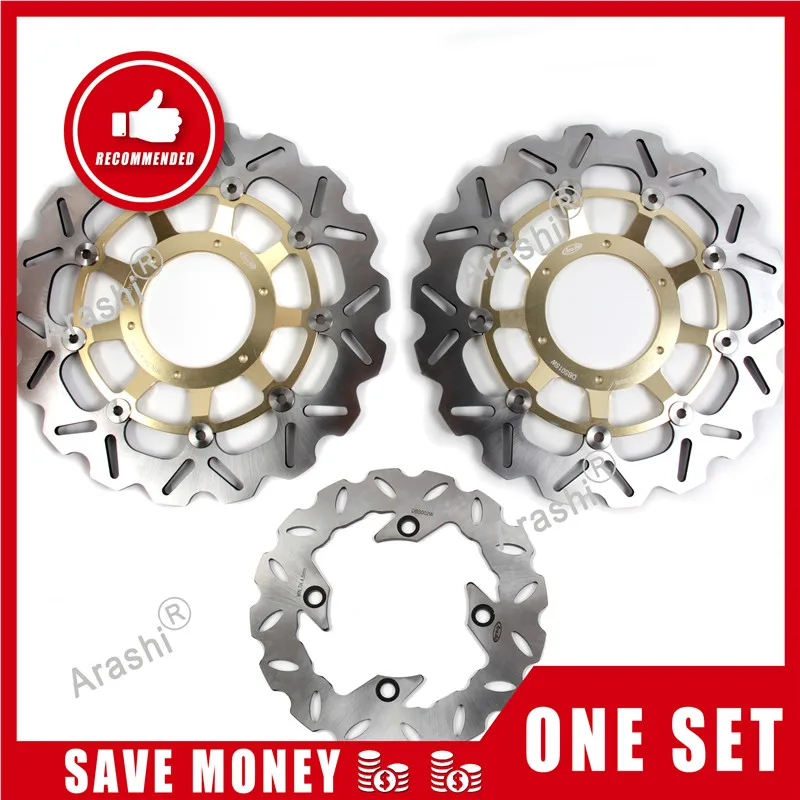 Араши 1 комплект для HONDA CBR 600 RR 2009 2010 2011 2012- CBR600RR плавающий передний тормозной диск и задний тормозной диск ротора - Цвет: Gold Front Rear A