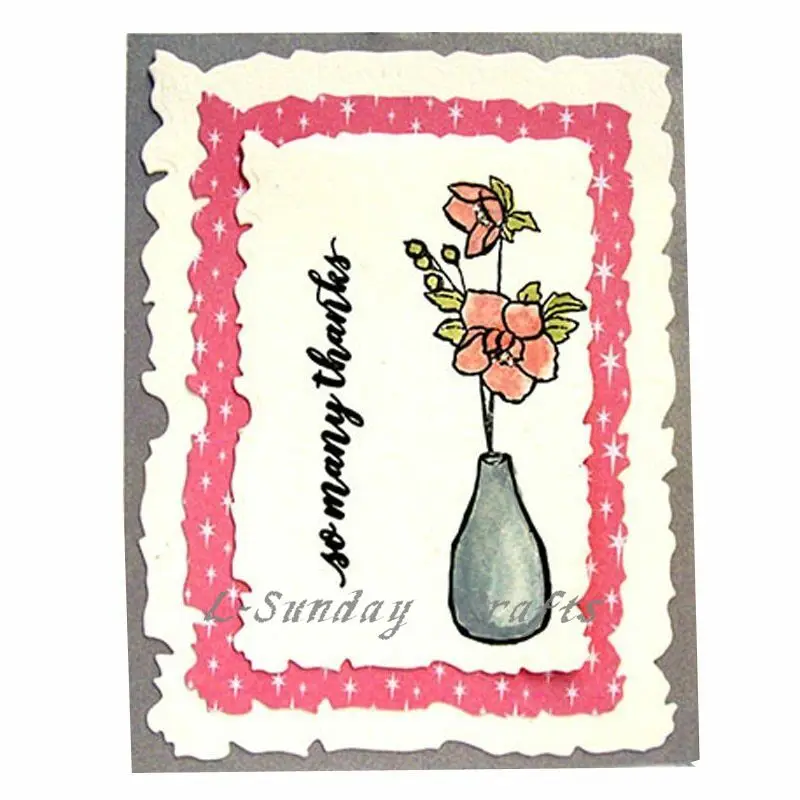 L-Sunday трафареты для рукоделия винтажные рваные прямоугольные металлические режущие штампы для скрапбукинга тиснение для Изготовления Бумажных крафт штампов
