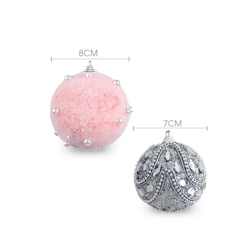 1PC 7/8cm Merry Christmas Rhinestone Glitter Baubles Tree Balls Decoration for Home Xmas Tree Hanging Foam Balls Ornaments