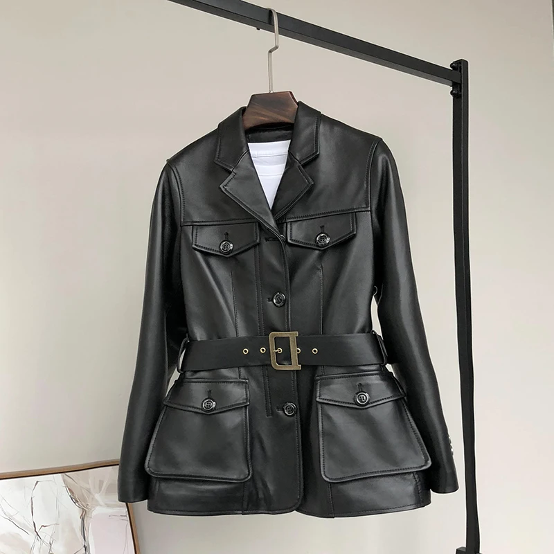 

Spring Autumn Real Genuine Leather Jacket Women Clothes 2020 Korean Vintage Sheepskin Coat Windbreaker Women Tops ZT3466