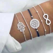 XIYANIKE 5 шт./компл. богемные Многослойные Бусины «бантики» Браслеты Бесконечность Шарм Полые ювелирные изделия для женщин Подарочные Браслеты Mujer