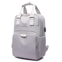 Серый Рюкзак для девочек, два плеча, USB зарядка, школьные сумки для подростков, мальчиков, женщин, компьютерный рюкзак, 14,1 дюймов, 15,6 дюймов, женский рюкзак