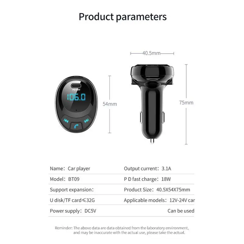 ONEWELL двойной USB и type-C зарядный порт Автомобильный Bluetooth fm-передатчик, беспроводной fm-радио Bluetooth адаптер Hands-free