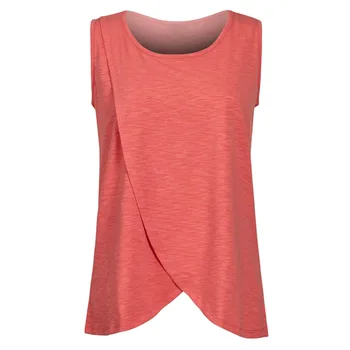 

Pregnant Women Sleeveless Stitching Breastfeeding Clothes Casual Hem Irregular Breastfeeding Clothes At Home 5XL