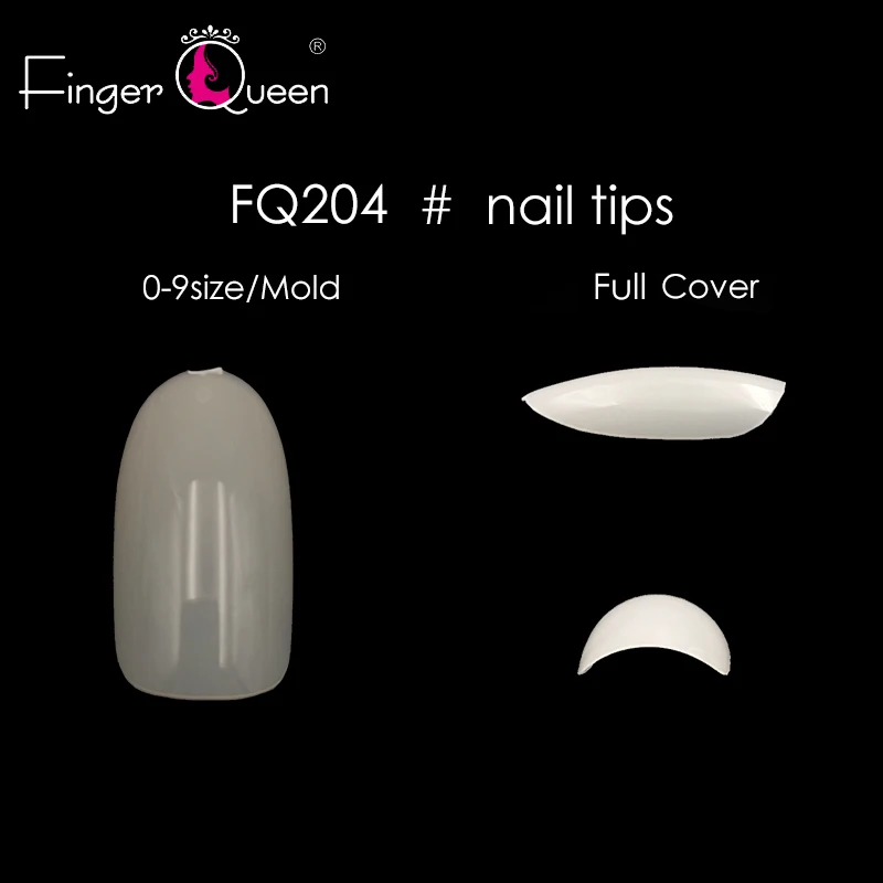 Finger Queen 100 шт + коробка овальные круглые накладные ногти кончики полное покрытие