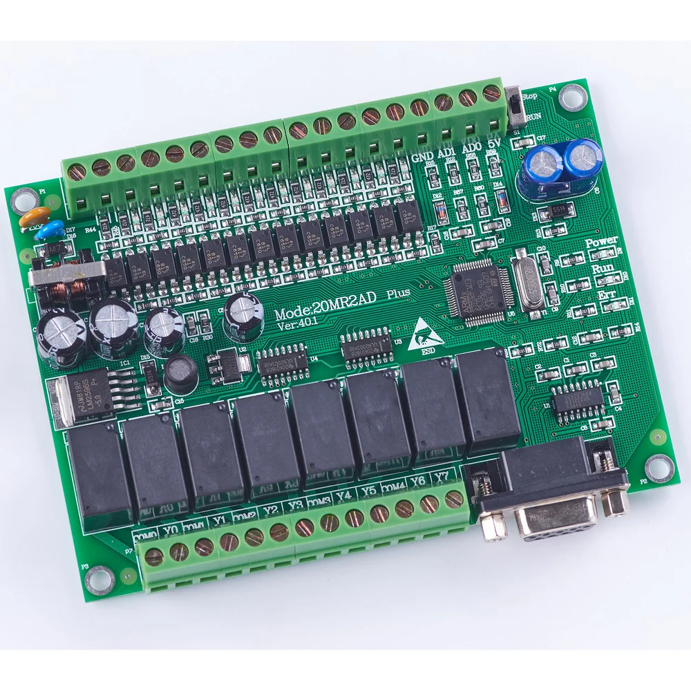 plc programmable logic controller single board plc 20MR FX2N-2AD 12 input 8output 0~10V