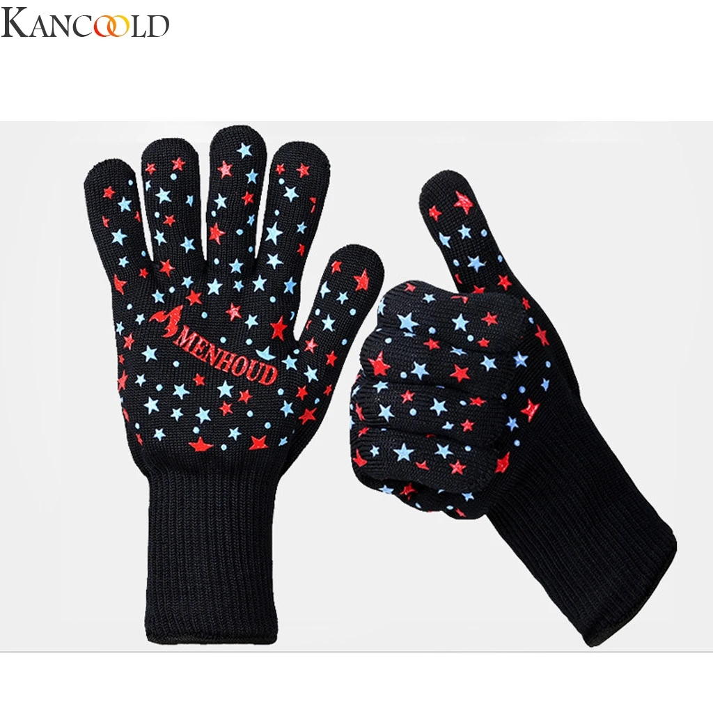 KANCOOLD Unisex Barbecue Microwave Oven High Temperature Insulation Anti-scalding Gloves Unisex Motorcycle Riding Ski Gloves