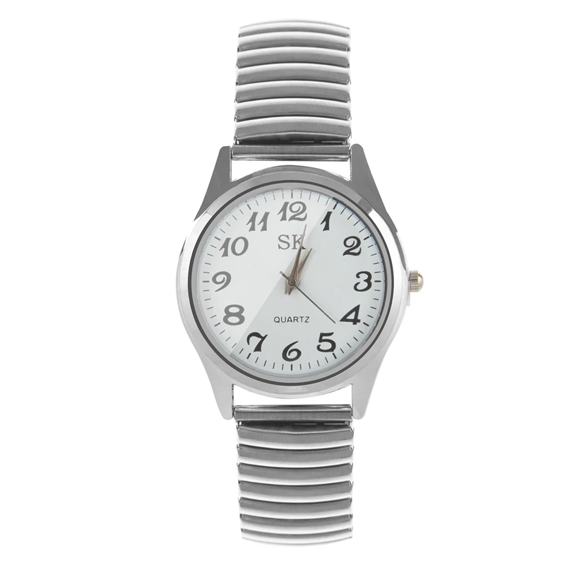

Big Numbers Stretchy Steel Men Lady Sports Wrist Watch 1.4