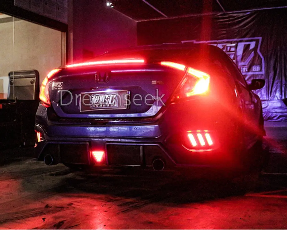 Задний бампер задний фонарь для Honda Civic красный светодиодный Отражатель тормоза лампа седан спойлер багажника КРЫЛО JDM СТИЛЬ