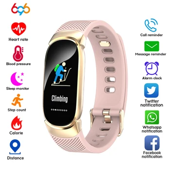 

696 QW16 women smart bracelet color screen continuous heart rate sleep monitoring waterproof smart watch fitness wristband woman