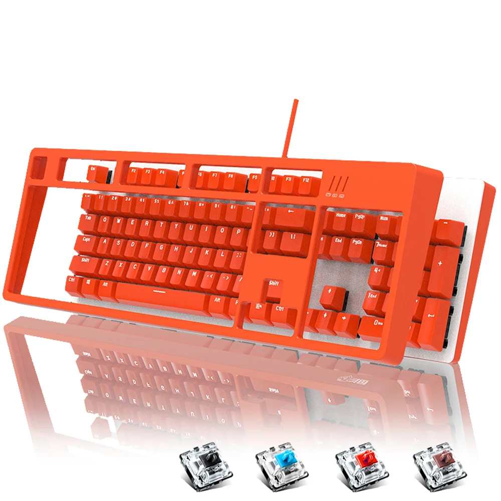 

Mechanical Keyboard Wired Gaming Keyboard 104 Keys Mix Backlit Blue Red Switch For Game Laptop PC USB Desktop