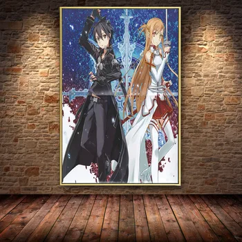

Anime Sword Art Online Posters And Prints Pictures Japanese Cartoon For Kids Room Art Decoration Home Canvas Painting