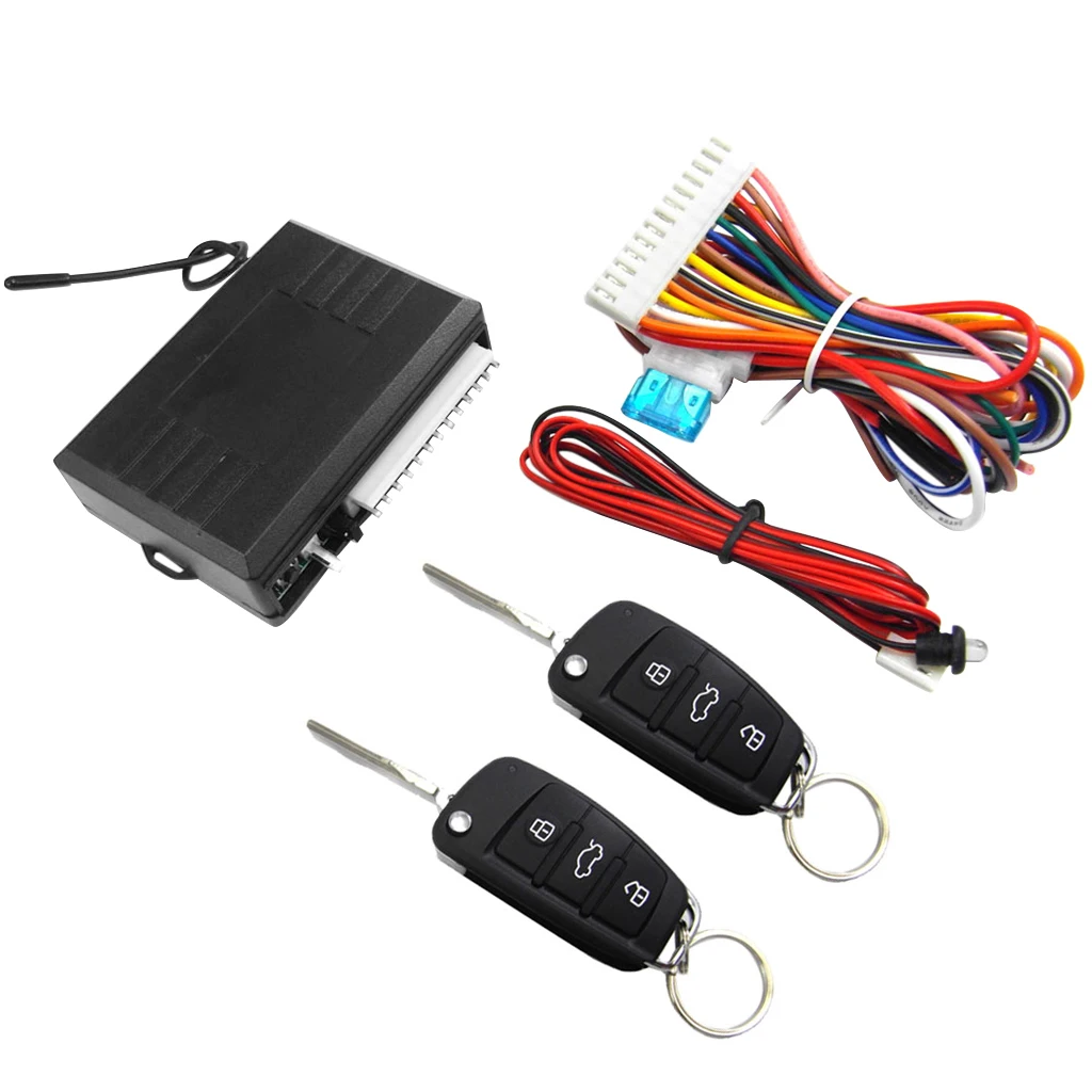 Car Central Lock, Keyless Entry Alarm System, Auto Remote Central Kit Vehicle Door Lock With 2 Remote Controllers