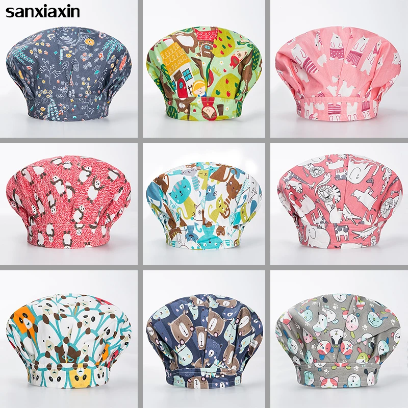 

European and American printing medical cap surgical cap doctor nurse work cotton fashion breathable men's medical veterinarian
