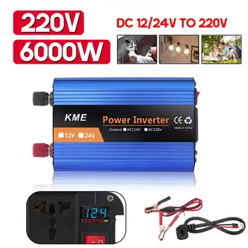 

Inverter 12V 220V 6000W Power Inverter Voltage Convertor Transformer 12/24V to 220V Inversor Modified Sine Wave