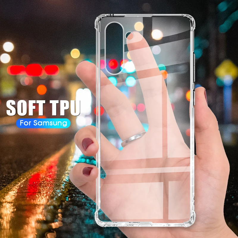 

For Samsung Galaxy A50 A50S A30S A10 A20 A30 A40 A70 Note 10 Pro Plus Note 9 10 Cases Transparent Soft Silicone Protective Cover