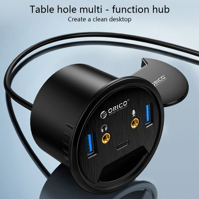 ORICO DESK 2U1C Desktop Splitter USB 3 0 HUB with Headphone Microphone Port Type C USB Interface Adapter for Laptop