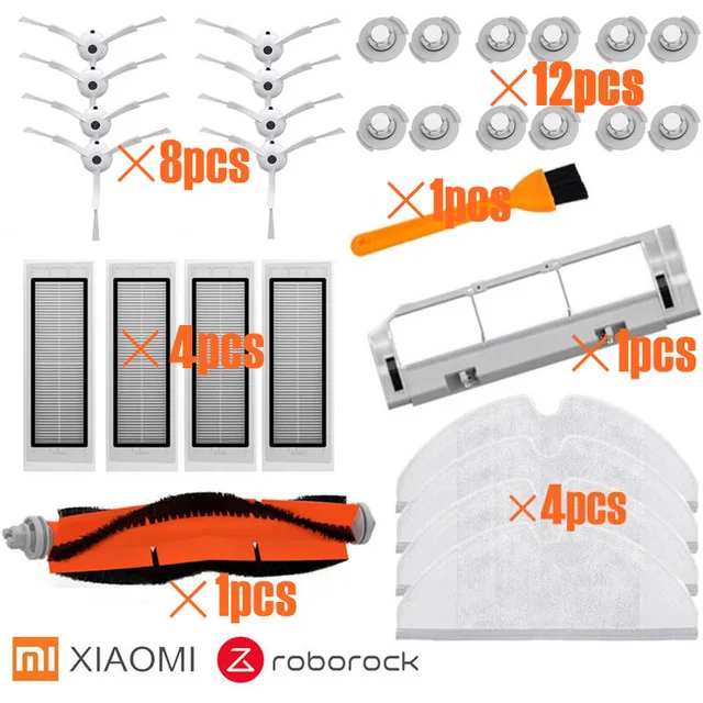 Фильтр очиститель для XiaoMi Roborock робот S50 S51 пылесос части комплект Швабра Ткань hepa фильтр, боковая щетка рулон щетка инструмент для очистки - Цвет: 8