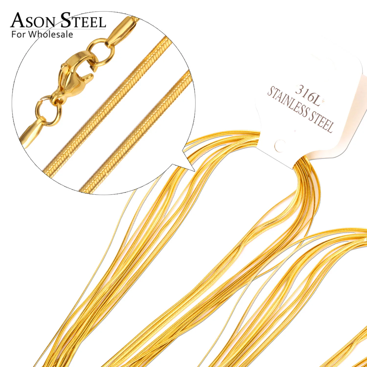 ASONSTEEL цепочка из нержавеющей стали оптом золото/серебро Цвет Ожерелье DIY