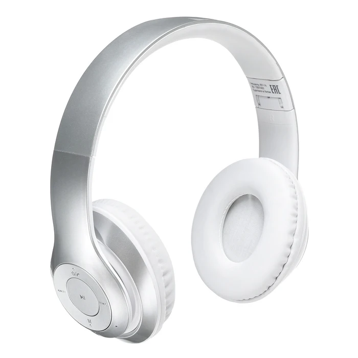 Наушники с микрофоном DIGMA BT-14, Bluetooth, серебристый матовый