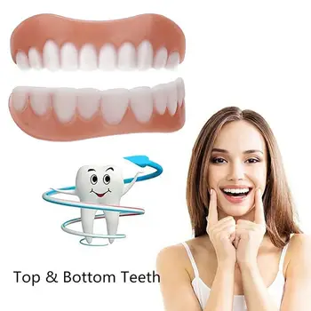 

4th Generation Denture Teeth Sticker Silicone Simulation Teeth and Braces Teeth Up Down W0B9