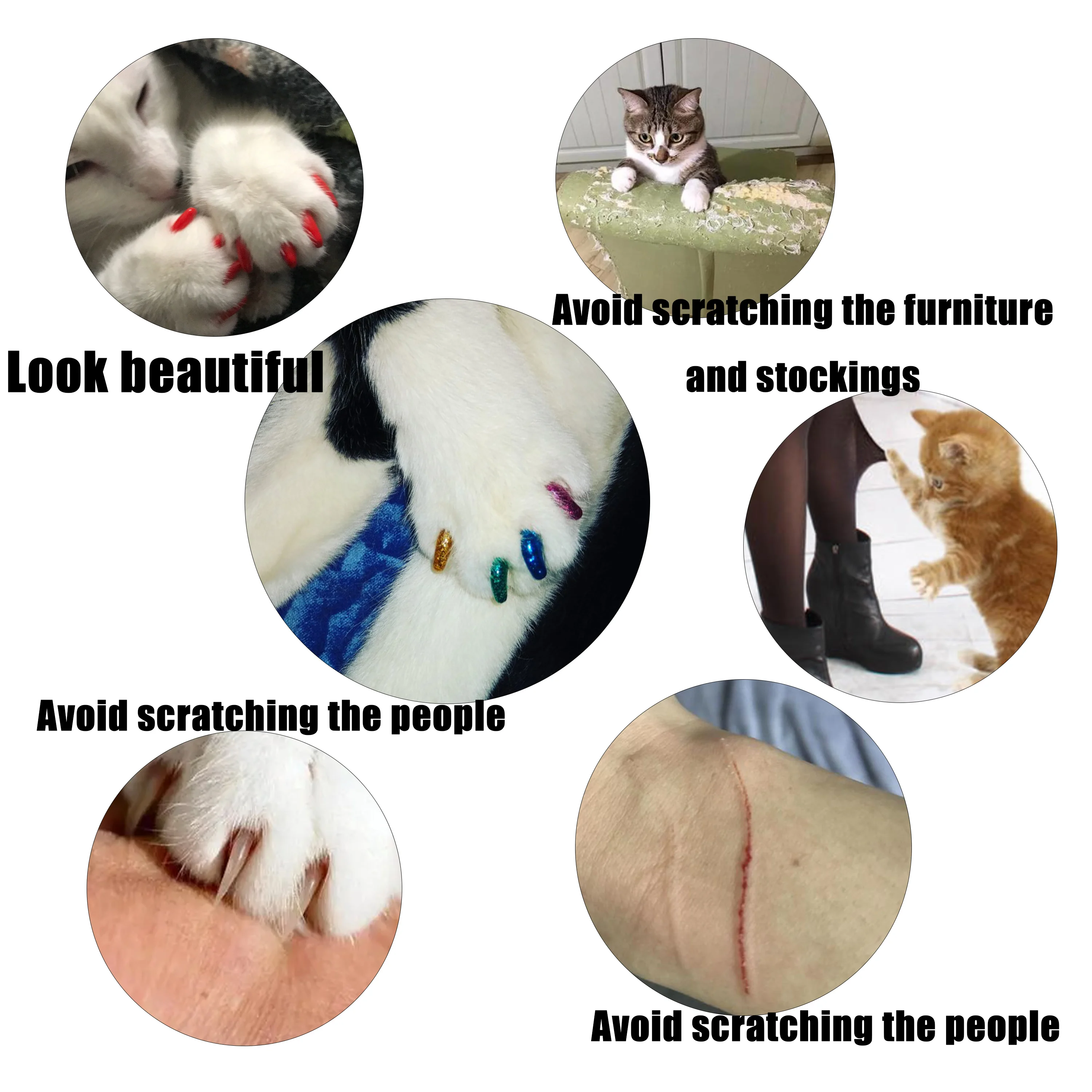 20pcs New Silicone Soft Cat Nail Caps Pet Cat Paw Claw Nail Protector Cat  Nail Cover With Free Glue Size XS L Gift For Pet Cat - AliExpress