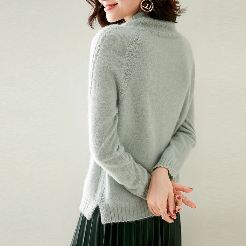 Cashmere Turtleneck Women Sweaters with belt