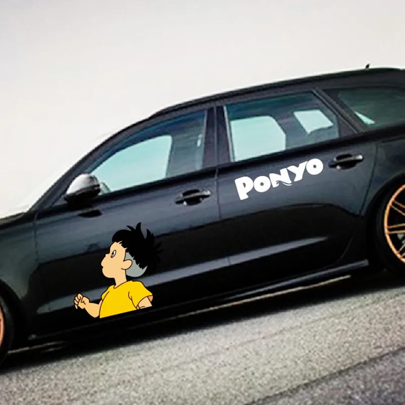 Наклейки для автомобиля Ponyo и Sosuke, Унесенные в спираль аниме серии, Мультяшные креативные персональные наклейки, наклейки для украшения тела