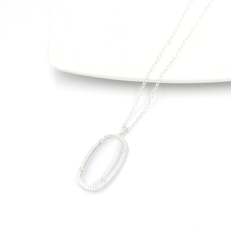 Высокое качество модные большие овальные капельки Cateye Опал Камень Серьги для женщин - Окраска металла: Silver mother pearl
