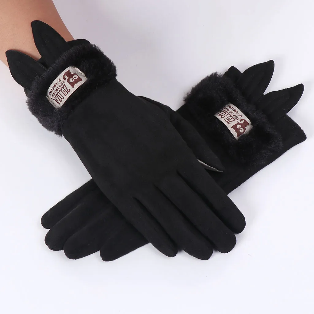 Новое поступление женские перчатки с мультяшными заячьими ушками Зимние