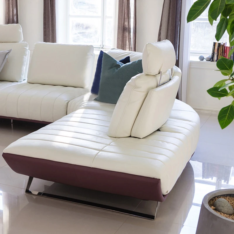 1 шезлонг+ 3 сиденья) кожаный диван пост-современный угловой диван комбинация для дома# CE-9917