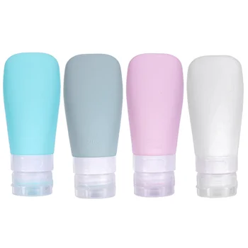 

4pcs 60ml Silicone Cosmetic Bottle Portable Empty Bottle Travel Lotion Storage Bottle