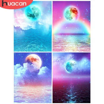 

HUACAN Diy Diamond Painting 5d Moon Home Decoration Diamond Art Mosaic Landscape Embroidery Handmade Gift