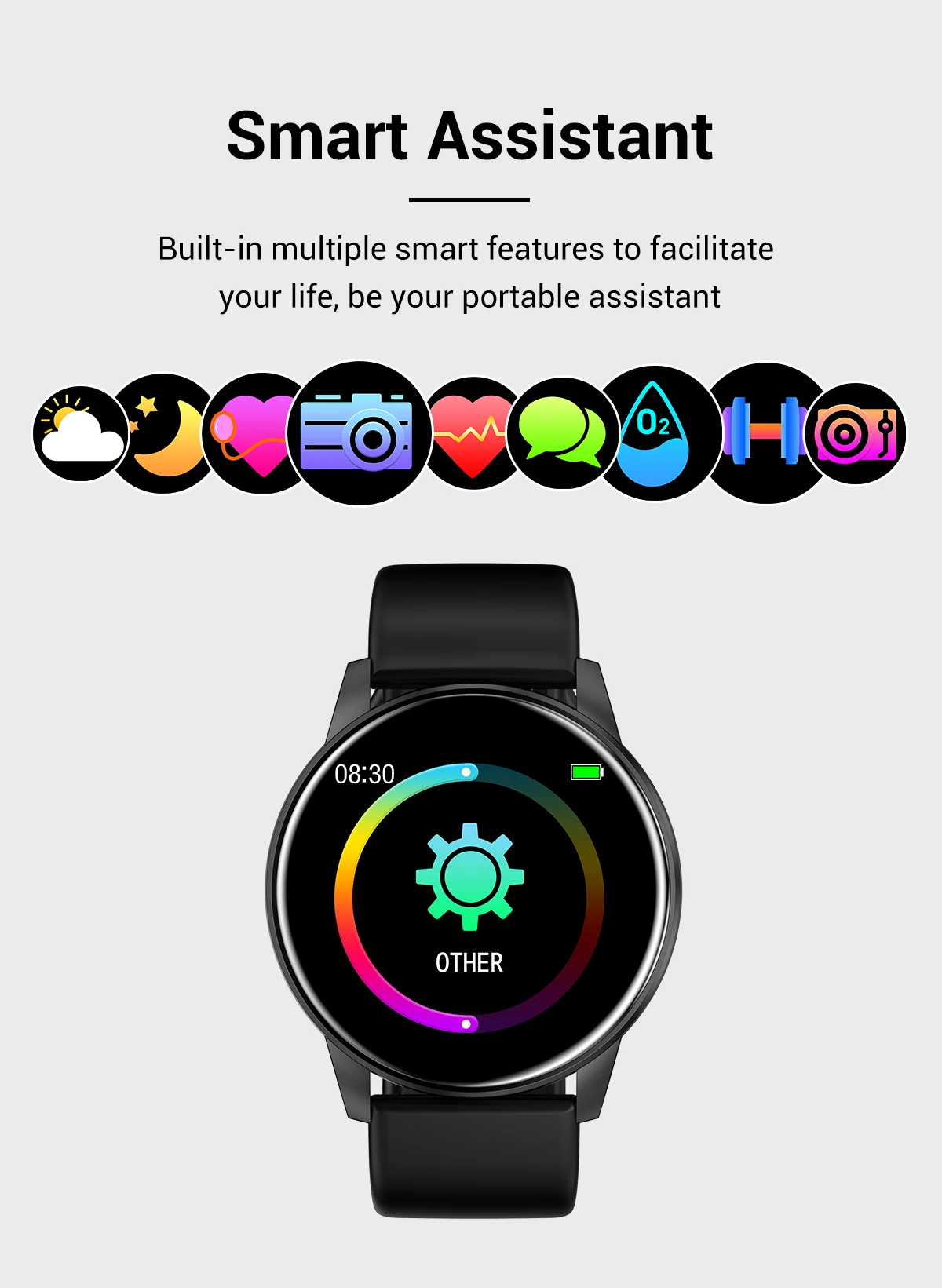 Смарт-часы MAFAM ZL01 для мужчин и женщин, пульсометр, измеритель артериального давления, прогноз погоды, управление музыкой, напоминание о звонках для телефона Xiaomi