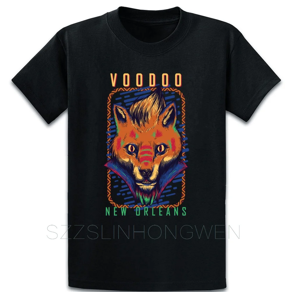 Voodooes Новый Орлеан лиса дизайн футболка хлопок Мода Евро размер больше размер Designer дизайнер пружина для фитнеса Досуг фотографии рубашка