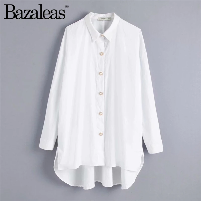 

Chic White womens tops and blouses Center Palace Buttons blusas mujer de moda 2019 Vintage Loose tops dropshipping