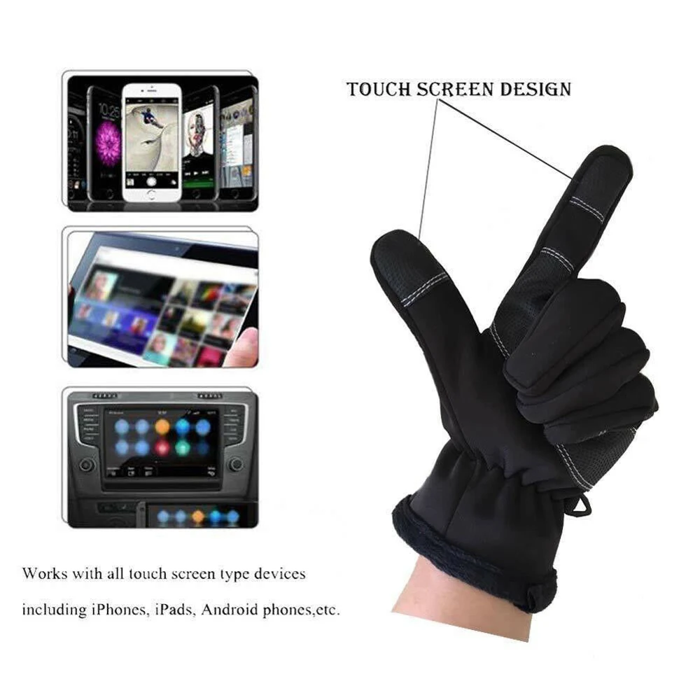 2019 Unisex Winter Thermal Ski Gloves Men Women Kids Fleece Touch Screen Snowboard Gloves Outdoor Waterproof Snow Motorcycle Skiing Gloves (21)