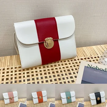 

Fashion Exquisite Shopping Bag Portable Women Handbag Tote PU Small Square Lady Splicing Color Shoulder Bags