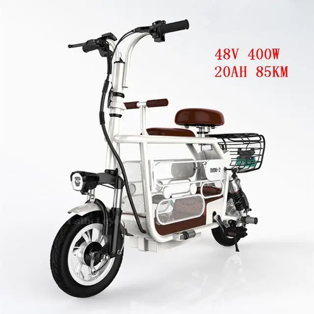 12 дюймов электрический скутер, способный преодолевать Броды для детей и взрослых, 2 колеса, ходовые электрические велосипедные преобразующие 400W 10AH/15AH/20AH складной электрический велосипед - Цвет: White 20AH 85KM