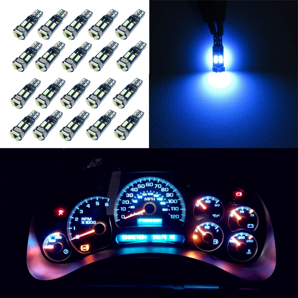 50x T5 5SMD LED Gauge Cluster Key Ring Sunvisor Shifter Light Bulb